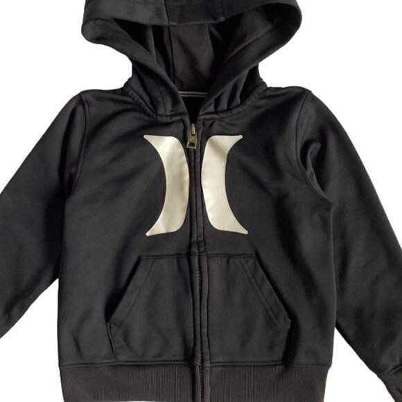 Hurley Logo Black Zip-Up Hoodie Size 3T - Picture 4 of 10